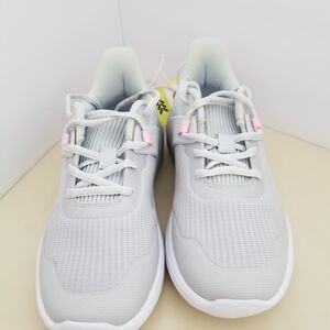 Kids Light Gray and Pink Sneakers